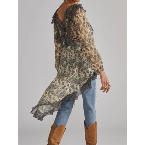 NEW ANTHROPOLOGIE LET IT BE Sheer Femme Maxi Buttondown - Picture 2 of 3